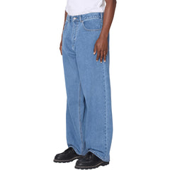 Obey Bigwig Baggy Denim Trousers Medium Stonewash Light Indigo - Parasol Store