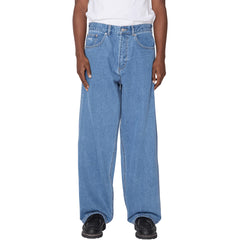 Obey Bigwig Baggy Denim Trousers Medium Stonewash Light Indigo - Parasol Store