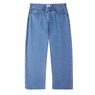 Obey Bigwig Baggy Denim Trousers Medium Stonewash Light Indigo
