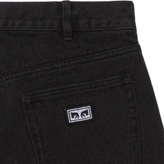 Obey Bigwig Baggy Denim Trousers Washed Black - Parasol Store