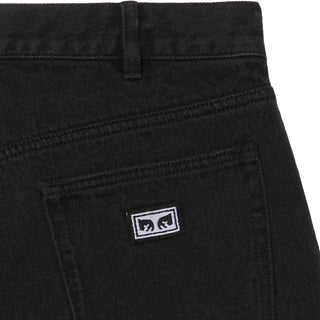 Obey Bigwig Baggy Denim Trousers Washed Black