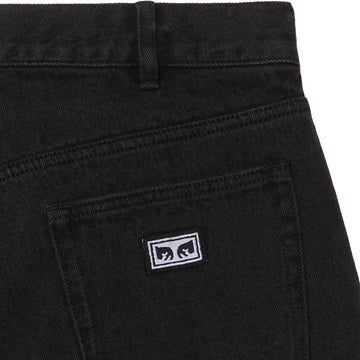 Obey Bigwig Baggy Denim Trousers Washed Black