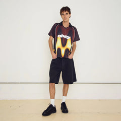 Obey Blurred Soccer Jersey T-Shirt Burnt Red Multi