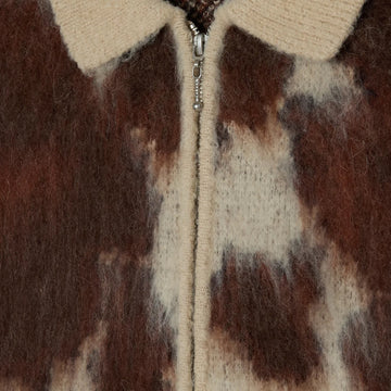 Obey Cow Pattern Zip Sweater Cow Multi
