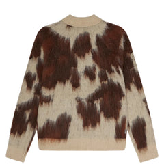 Obey Cow Pattern Zip Sweater Cow Multi