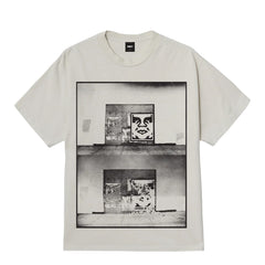 Obey Destroyed Icon Photo T-Shirt Pigment Chalk White