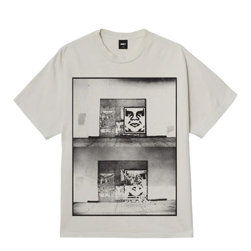 Obey Destroyed Icon Photo T-Shirt Pigment Chalk White