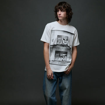 Obey Destroyed Icon Photo T-Shirt Pigment Chalk White