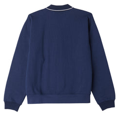 Obey Fontana Zip Front Polo Sweatshirt Academy Navy - Parasol Store