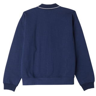 Obey Fontana Zip Front Polo Sweatshirt Academy Navy - Parasol Store