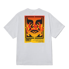 Obey Icon Stencil Flame White