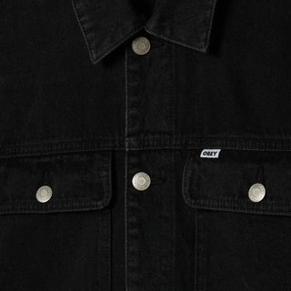 Obey Opena Denim Jacket Faded Black