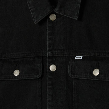 Obey Opena Denim Jacket Faded Black