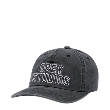 Obey Pigment Studios 6 Panel Strapback Cap Pigment Black