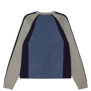 Obey Raglan Crew Neck Sweater Dull Blue Multi - Parasol Store