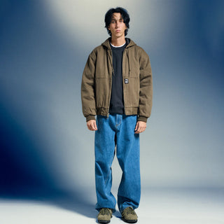 Obey Randy Zip Up Hood Black Faded Wash - Parasol Store