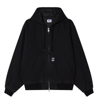Obey Randy Zip Up Hood Black Faded Wash - Parasol Store