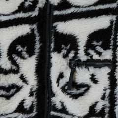 Obey Repeated Icon Sherpa Jacket Black Multi - Parasol Store