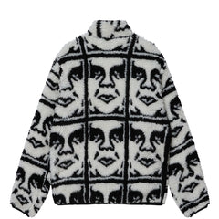 Obey Repeated Icon Sherpa Jacket Black Multi - Parasol Store