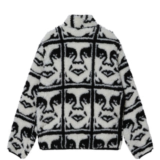 Obey Repeated Icon Sherpa Jacket Black Multi