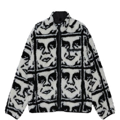 Obey Repeated Icon Sherpa Jacket Black Multi - Parasol Store
