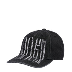Obey Supernova 6 Panel Denim Velcro Back Cap Faded Black