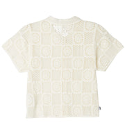 Obey Womens Agatha Crotchet Knit Sweater Unbleached - Parasol Store