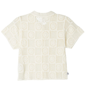 Obey Womens Agatha Crotchet Knit Sweater Unbleached - Parasol Store