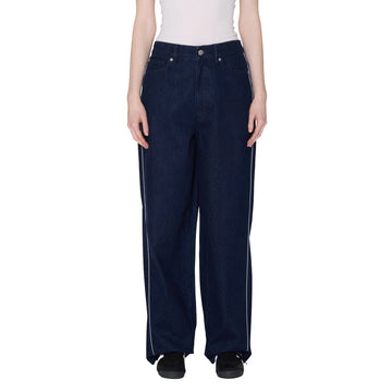 Obey Womens Alloy Piping Denim Jeans Rinse