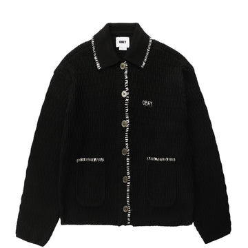 Obey Womens Amelie Button Down Sweater Off Black