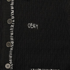Obey Womens Amelie Button Down Sweater Off Black