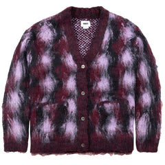 Obey Womens Amoeba Cardigan Berry Multi - Parasol Store