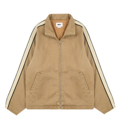 Obey Womens Astrid Stripe Jacket Tan Faded Wash - Parasol Store
