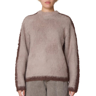 Obey Womens Aura Crew Sweater Taupe