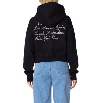 Obey Womens Cities Cropped Hood Black - Parasol Store