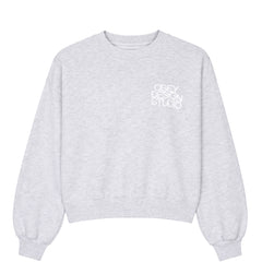 Obey Womens Design Studio Cropped Crew Ash Heather Grey