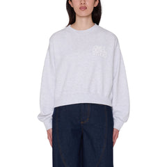 Obey Womens Design Studio Cropped Crew Ash Heather Grey