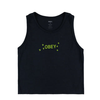 Obey Womens Dizzy Stars Tank Black - Parasol Store