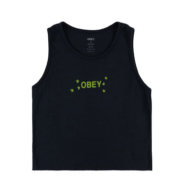Obey Womens Dizzy Stars Tank Black - Parasol Store