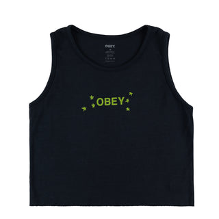 Obey Womens Dizzy Stars Tank Black - Parasol Store