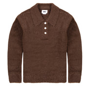 Obey Womens  Esme Polo Sweater Chocolate - Parasol Store