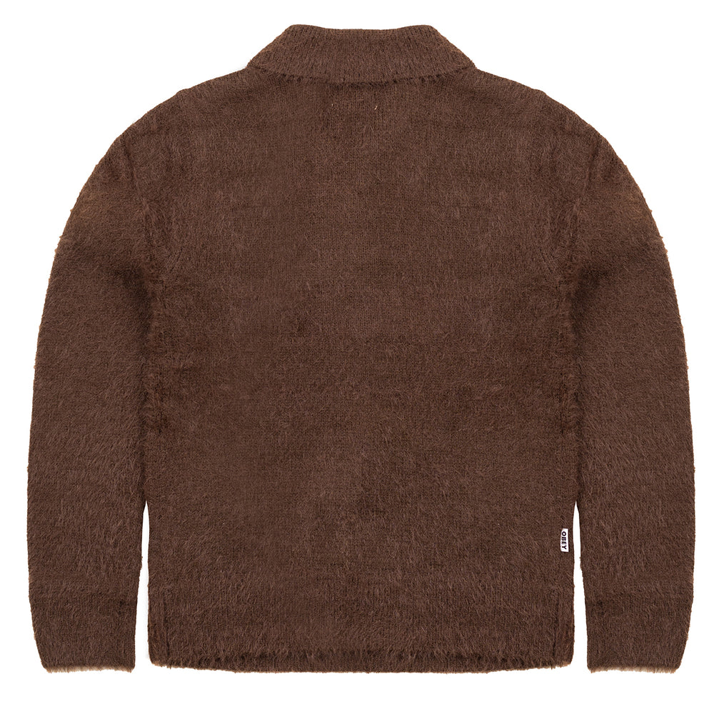 Obey Womens  Esme Polo Sweater Chocolate - Parasol Store