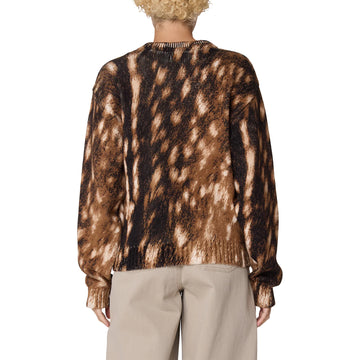 Obey Womens Fawn Crew Sweater Fawn Multi