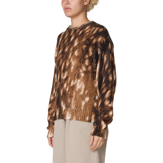 Obey Womens Fawn Crew Sweater Fawn Multi
