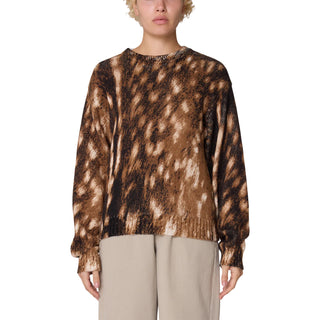 Obey Womens Fawn Crew Sweater Fawn Multi