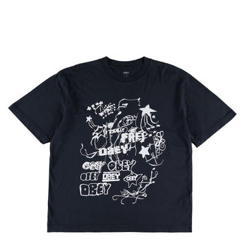 Obey Womens Firework Type Black - Parasol Store