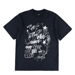Obey Womens Firework Type Black - Parasol Store