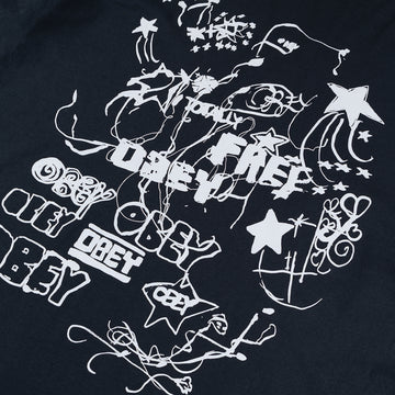 Obey Womens Firework Type Black - Parasol Store