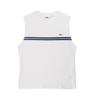 Obey Womens Freya Stripe Tank White