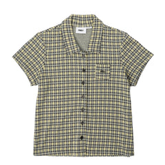 Obey Womens Lila Micro Check S/S Shirt Yellow Multi